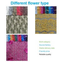 Tissu en dentelle ondulée perlée avec fleurs 3D, taille et couleur personnalisables pour robes de mariée