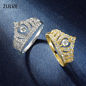 Nuovo Anello Corona da Regina con Fiore e Decorazioni Iced Out, per Matrimoni, Hip Hop, Moda, per Donne - Product Image 3
