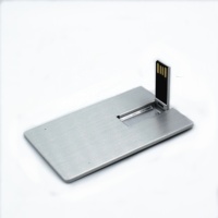 Clé USB 2.0 personnalisée en métal en forme de carte de crédit avec cryptage, garantie 3 ans - Cadeau d'affaires 8 Go/16 Go/32 Go/64 Go/128 Go