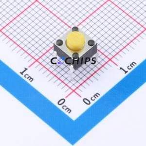 TP10813550 Tactile Switch Through hole Component (THT)-4P,6x6mm Switch Single Pole Single Throw Round Button 3.5N Through Hole - Product Image 1