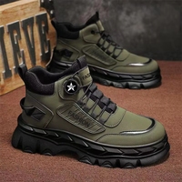 Chaussures pour hommes 2025 – Nouveauté automne – Bottes montantes décontractées et sportives, tendance, à semelle épaisse, rehaussantes, antidérapantes, pour l'extérieur