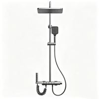 Ensemble de douche complet NES-CA984 en alliage d'aluminium avec pommeau de douche à touches de piano et sortie d'eau inférieure – Vente en gros usine