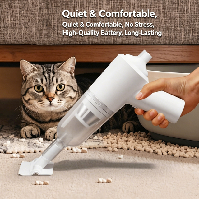 Portable Cordless Handheld Vacuum Quiet Rechargeable Mini Vacuum Cleaner with Powerful Suction Pet Hair Litter Home Car Cleaning