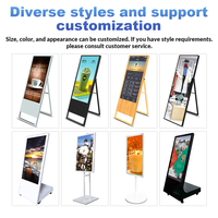 Afficheur numérique portable pliable de 32, 43 et 55 pouces, sur pied, avec écran LCD Android et contrôle CMS à distance