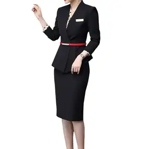 OEM High Quality Multi Color 2-Piece Women's Business Set Office Women's Skirt Set Uniform Design Women's Formal Work Clothes