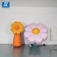 Modèle de fleur gonflable géante personnalisée pour l'aménagement paysager extérieur ou la décoration artistique de scène événementielle