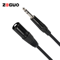 Câble audio XLR mâle droit vers XLR femelle noir ZONG 6,35 mm, blindage tressé, gaine en PVC flexible pour lecteur DVD (en stock)