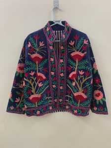 เสื้อแจ็คเก็ตผ้ากำมะหยี่ปักลายสัตว์แบบซูซานี ทำมือ ผ้าฝ้าย พิมพ์ลายสัตว์ สำหรับทุกเพศ สไตล์วินเทจ เสื้อโค้ทฤดูหนาว ลายชนเผ่าเก๋ไก๋ เสื้อคลุมนอกบ้าน ของขวัญงานฝีมือ - Product Image 5
