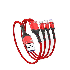 Multi-charging <b>Cable</b> 3-in-1 Braided Charging <b>Cable</b>. Multi-<b>USB</b>, Fast Charge <b>Cables</b> for iPhone SamSung - Product Image 1
