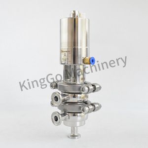 Sanitarias tres puertos de detener y revertir la válvula de acero inoxidable SS304 Válvula de inversión - Product Image 4