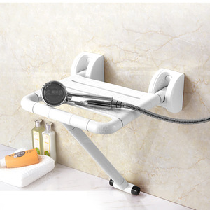 Chaise de douche murale pliable Xiangfali en plastique antidérapant pour personnes âgées et handicapées, capacité 150 kg, équipement de sécurité pour la salle de bain - Product Image 3
