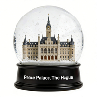 Globe à neige personnalisé en résine Pays-Bas Paix de La Haye pour souvenirs de voyage, objets commémoratifs et articles de collection
