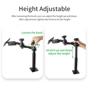 Support de sondeur de pêche réglable en aluminium VINmounts, colonne télescopique 14,6–20,1 pouces, compatible avec les appareils de 5–12 pouces, support marin - Product Image 4