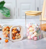 Pot en verre carré hermétique empilable en borosilicate avec couvercle transparent, compatible lave-vaisselle et micro-ondes, écologique, pour le stockage alimentaire en cuisine