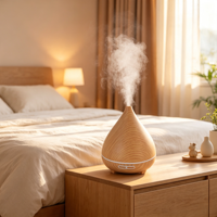 Diffuseur ultrasonique à texture bois, veilleuse LED, humidificateur d'huiles essentielles pour salon et bureau – Meilleures ventes