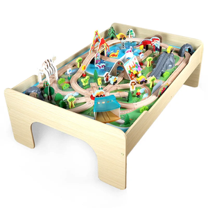 2024 nuevos productos de <span class=keywords><strong>madera</strong></span> Larges Rail Car juegos de <span class=keywords><strong>tren</strong></span> pequeño pista rompecabezas mesa de juego Montessori <span class=keywords><strong>tren</strong></span> de <span class=keywords><strong>madera</strong></span> juguetes para niños CE - Product Image 1