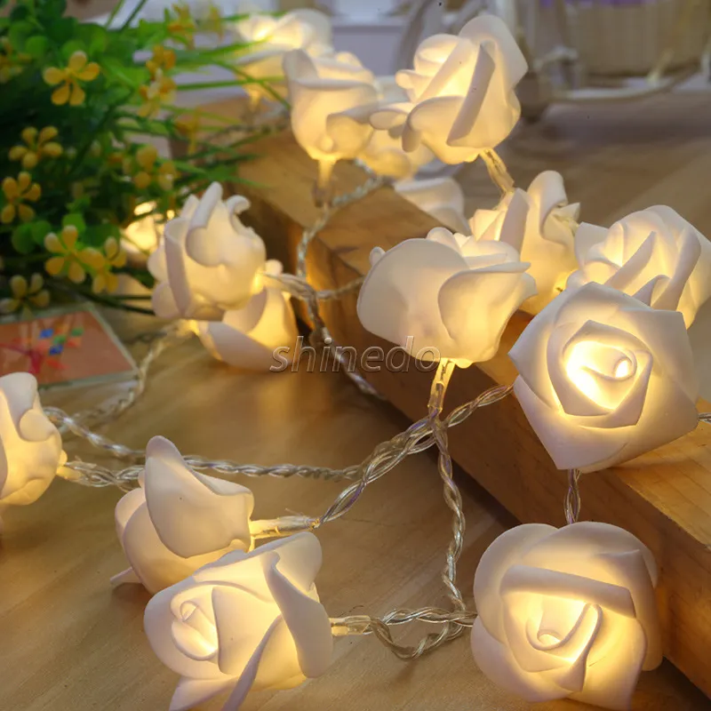 LED farbige Rose Lichter mit Batterie kasten Lichterketten Valentinstag Weihnachts ferien Hochzeit dekorative Lichter