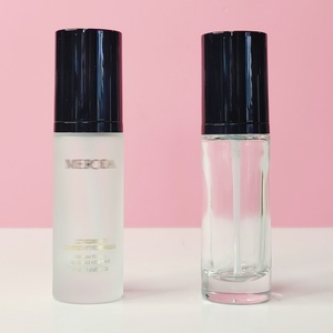 Cosmetic Packaging Frosted Glass Airless <b>Pump</b> <b>Bottles</b> Clear Liquid Foundation Container Glass <b>Bottle</b> - Product Image 5