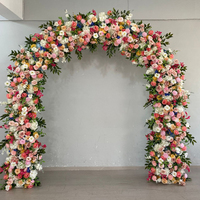 Arche florale en U, fleurs artificielles, toile de fond de mariage, décoration de mariage, orchidée, décor de scène de mariage