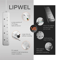 UK 4 5 6 Voies UK Extension Lead Cable Surge Protector Power Strip 13A FUSE Multi Sockets