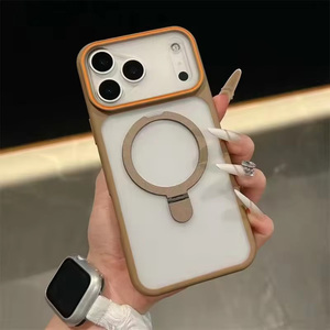 Étui de téléphone magnétique transparent mat givré avec support pour Samsung S26 Ultra S25 Plus S24 FE S21 S20 S10 S9 <span class=keywords><strong>S8</strong></span> Plus - Product Image 6