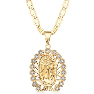 Necklace accessories 18k gold jewelry religious men gold pendant