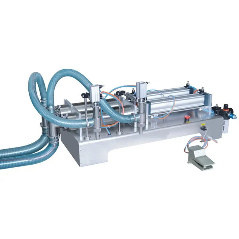 semi auto piston filler for water juice milk oil bottle 2 nozzles liquid filling machine bottling machine