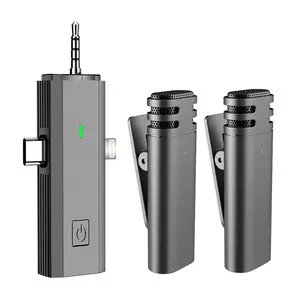 Nouveau professionnel 3 en 1 revers Portable Lavalier Mini enregistrement Audio vidéo microphones sans fil Lavalier 2 en 1 pour appareil photo reflex numérique