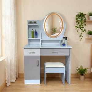 Modern Standing Makeup <b>Vanity</b> <b>Table</b> with Storage Desk Durable & Eco-Friendly for Bedroom Furniture - Product Image 3
