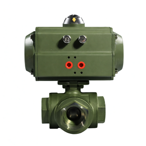 วาล์วบอลแบบลม COVNA ขนาด 2 นิ้ว 3 ทาง แบบ T Port เกลียว NPT ผลิตจากสแตนเลส CF8M สำหรับสื่อกรด รองรับ OEM - Product Image 1