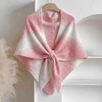 Nouvel arrivage en gros : Châle triangulaire en laine tie-dye pour femme, écharpe tricotée épaisse, poncho dégradé couleur unie, châle chaud d'hiver