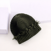 Nouveau design tendance, bonnet en tricot crocheté personnalisé pour femmes et hommes, bonnet d'hiver délavé