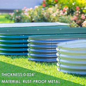 2025 New 8'' Tall 2 in 1 Metal Raised Garden Bed Outdoor <b>Vegetables</b> Flower Stock Herb Box <b>Planter</b> - Product Image 4