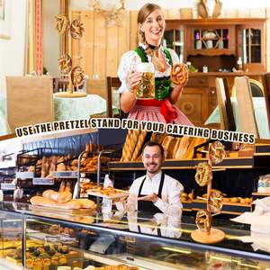 حامل بريتزل حامل على شكل شجرة خيزران شماعات مع أذرع معلقة كعك الدونات وخطاف نقانق - Product Image 5