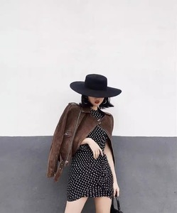 Vente en gros de nouveau à la mode de haute qualité rétro personnalisé dur fond plat large bord Fedora chapeau hommes et femmes mode - Product Image 2