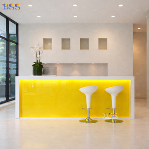 Elegante Oficina Corporativa Recepción en forma de L Luz Led blanca Clínica médica Recepción Escritorio Moderno Hotel Resort Recepción Escritorio - Product Image 5