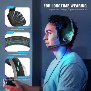 Soulbytes S12 Casque de jeu avec câble adaptateur Annulation du bruit <span class=keywords><strong>RGB</strong></span> Filaire USB 3.5mm Casque de jeu pour <span class=keywords><strong>PC</strong></span> - Product Image 6