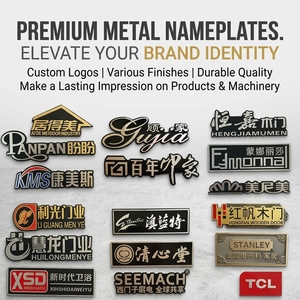 Plaques signalétiques métalliques personnalisées <span class=keywords><strong>pour</strong></span> l'identité de marque, plaques signalétiques avec logo <span class=keywords><strong>pour</strong></span> portes, salles de bain, appareils de <span class=keywords><strong>cuisine</strong></span>, machines et produits ménagers - Product Image 1