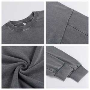 Sweat-shirt col rond en gros, 100% coton French Terry 350 g/m², confortable, effet délavé vintage - Product Image 4