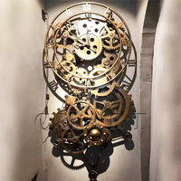 Sculpture murale 3D personnalisée en métal, grande horloge mécanique rétro à engrenages, pour mur de fond, plafond de bar, art métallique fait main