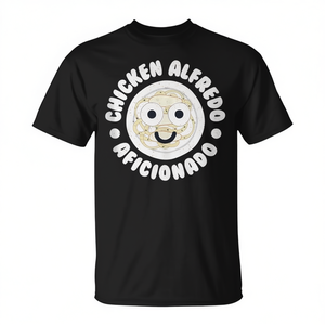 T-shirt Chicken Alfredo Aficionado unisex per adulti taglia media nera - Product Image 2