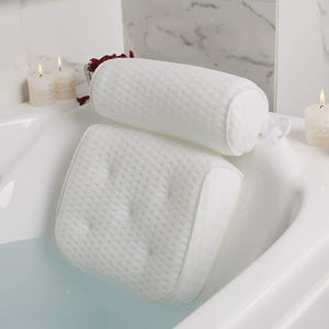 Coussin de bain carré blanc moderne et écologique avec ventouses antidérapantes, repose-<span class=keywords><strong>tête</strong></span> de spa en maille 4D douce pour <span class=keywords><strong>baignoire</strong></span> - Product Image 5