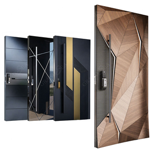 Dernière conception originale de l'entrée principale de l'usine Portes d'entrée extérieures Portes pivotantes extérieures en acier inoxydable - Product Image 6