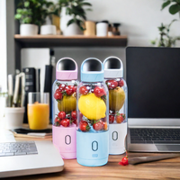 Hete Verkoop 550Ml Draagbare Elektrische Juicer Blender Met Zes Bladen 3d Ontwerp En Usb Charr Kabel Huishoudelijke Fruit Mengmachine