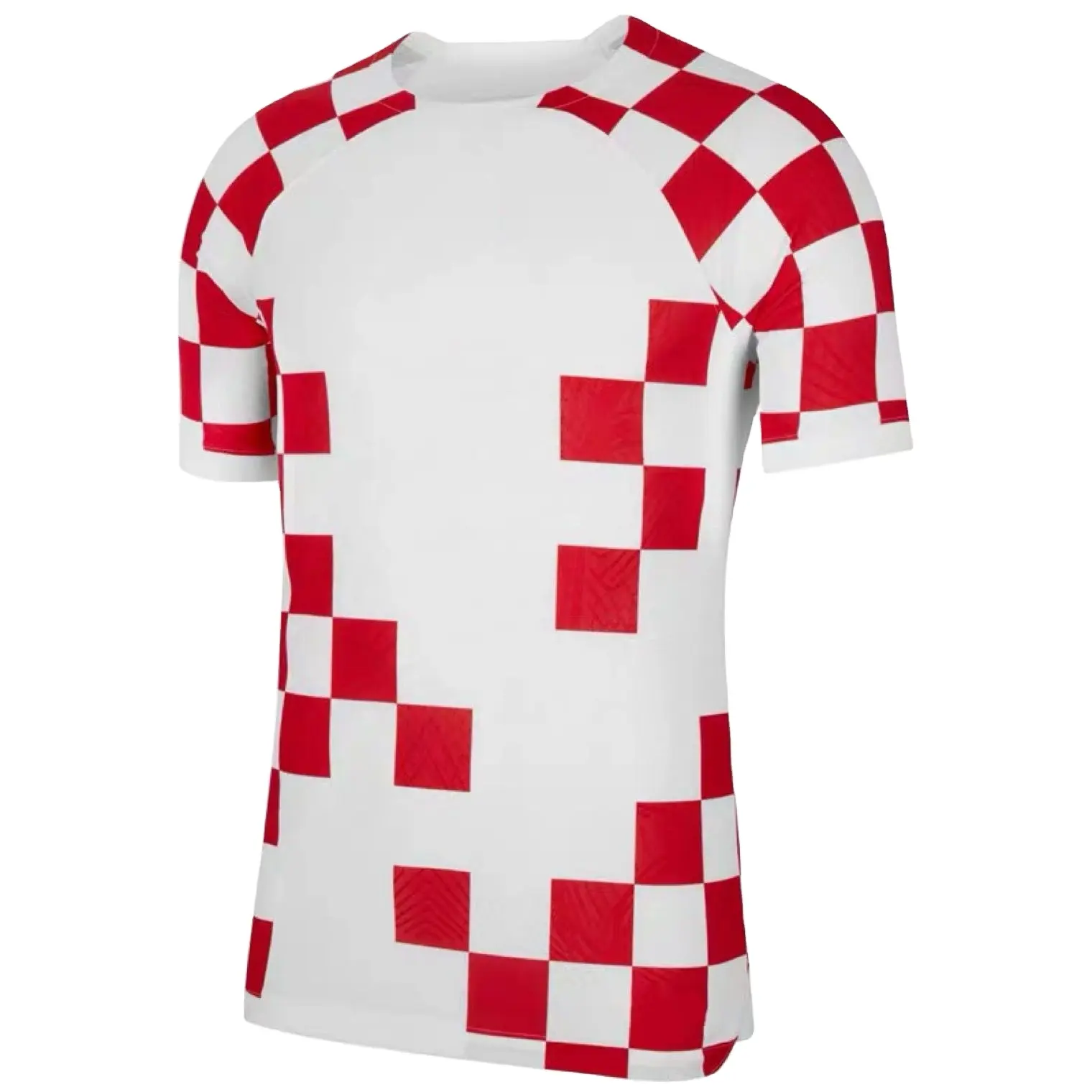 2022, красно-белые трикотажные изделия для домашней футбольной команды Хорватии, тайская футболка
