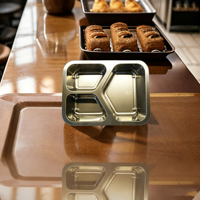 Barquettes alimentaires CPET noires de qualité supérieure pour compagnies aériennes, résistantes aux hautes et basses températures, micro-ondables, recyclables, boîtes repas jetables sous blister