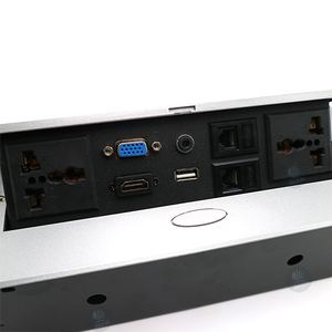 Jiaxin Network Zinc Alloy USB Embedded Sliver Round Edges Desktop <strong>Universal</strong> <strong>Sockets</strong> for Table - Product Image 2
