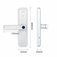Venta al por mayor entrada digital sin llave Ttlock APP Control DE LA MANIJA huella dactilar tarjeta electrónica IC código de acceso cerradura de puerta inteligente para el hogar