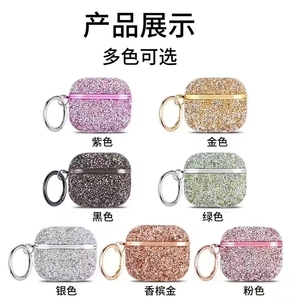 New Sang Trọng Lấp Lánh Tinh Thể <span class=keywords><strong>3D</strong></span> Dễ Thương Kim Cương <span class=keywords><strong>Bling</strong></span> Tai Nghe Bìa Cho Airpods 1 2 3 4 Pro 2 Bảo Vệ Da Trường Hợp - Product Image 4