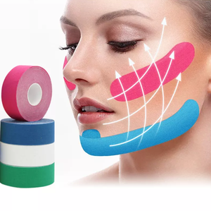 Bande Kinesiologique Faciale Personnalisable 2,5 cm en Coton Doux Hypoallergénique Sûr et Imperméable pour Raffermissement et Contour V-Line en Thérapie Physique - Product Image 1